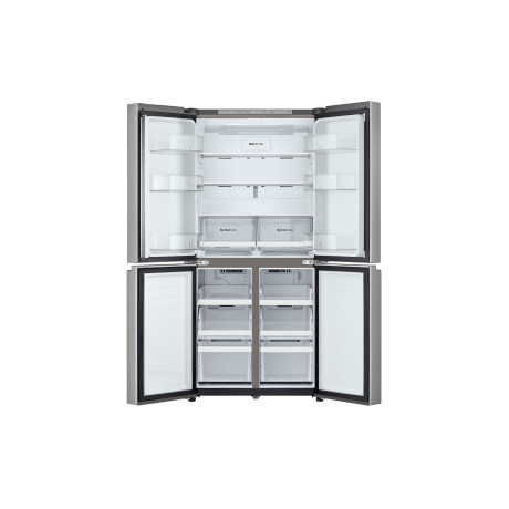  إل جي ثلاجة أربع أبواب سعة 530 لتر، ماتور انفرتر موفر للكهرباء، فضي. 