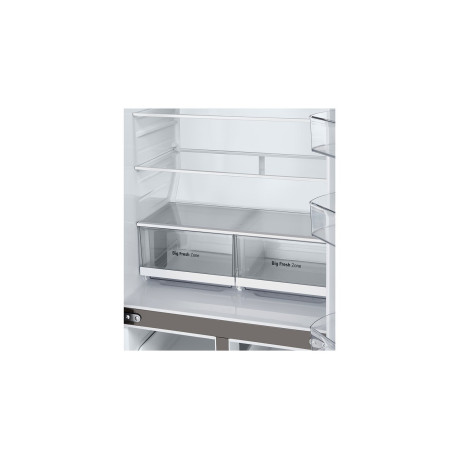  إل جي ثلاجة أربع أبواب سعة 530 لتر، ماتور انفرتر موفر للكهرباء، فضي. 