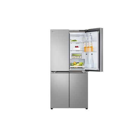  إل جي ثلاجة أربع أبواب سعة 530 لتر، ماتور انفرتر موفر للكهرباء، فضي. 