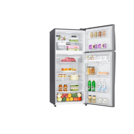  إل جي ثلاجة سعة 515 لتر، ماتور انفرتر موفر للكهرباء، لون فضي. 