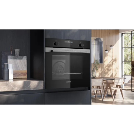  سيمنز فرن كهربائي بلت إن 60 سم زجاج أسود ستانلس ستيل 