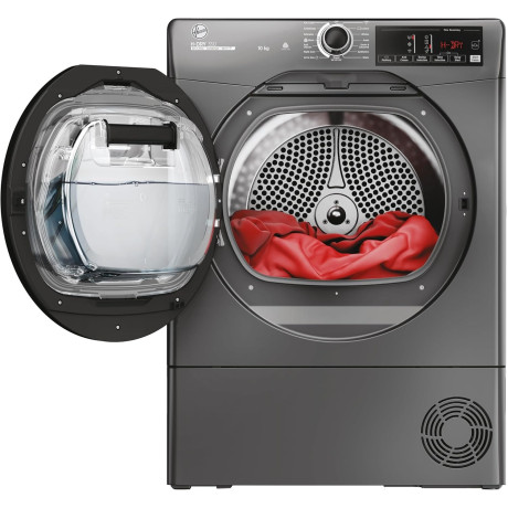  هوفر نشافة سعة 10 كغم، نظام مكثف داخلي، 9 برنامج، فضي. 