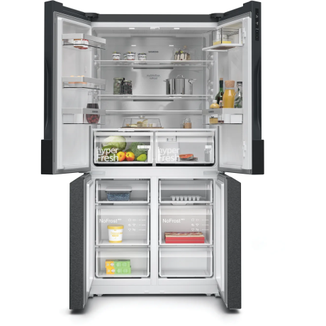  سيمنز ثلاجة أربع أبواب سعة 601 لتر ستانلس ستيل أسود 