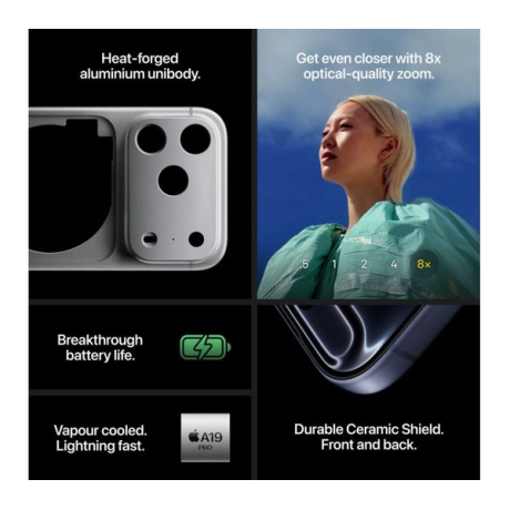  أبل آيفون 17 برو ماكس سعة 256 جيجابايت لون فضي 