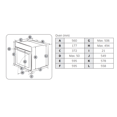  سامسونج فرن بلت إن 60 سم سعة 64 لتر، 6 برامج، ستانلس ستيل 