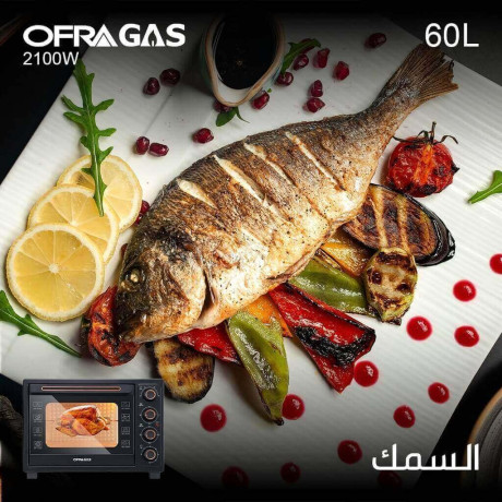  أوفراغاز فرن توستر مع قلاية هوائية سعة 60 لتر لون أسود 
