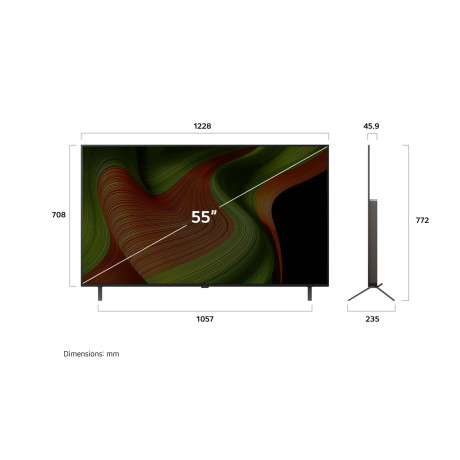  إل جي تلفزيون OLED، فئة B5، حجم 55 بوصة بدقة 4K UHD، ذكي بنظام تشغيل WebOS. 
