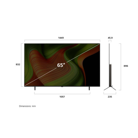  إل جي تلفزيون OLED، فئة B5، حجم 65 بوصة بدقة 4K UHD، ذكي بنظام تشغيل WebOS. 