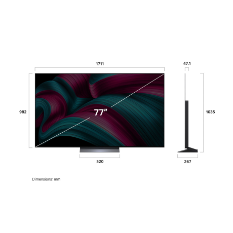  إل جي تلفزيون OLED evo، فئة C5، حجم 77 بوصة بدقة 4K UHD، ذكي بنظام تشغيل WebOS. 