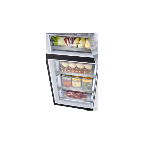  إل جي ثلاجة إنستافيو فريزر سفلي سعة 349 لتر، ماتور انفرتر موفر للكهرباء، ستانلس أسود. 