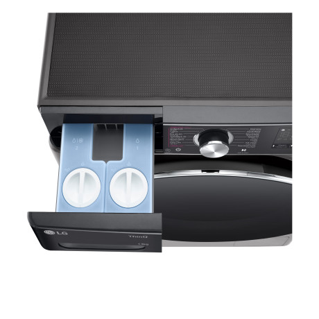  إل جي غسالة سعة 13 كغم، 14 برنامج، ماتور انفرتر دفع مباشر بالذكاء الاصطناعي، أسود. 