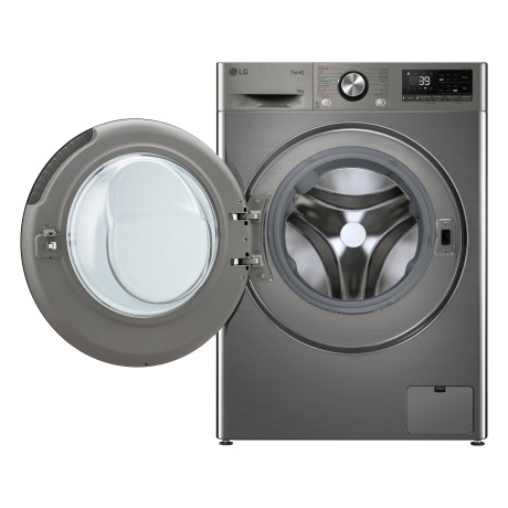  إل جي غسالة سعة 10 كغم، 14 برنامج، ماتور انفرتر دفع مباشر بالذكاء الاصطناعي، فضي. 