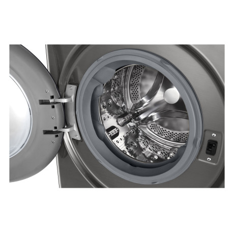  إل جي غسالة سعة 10 كغم، 14 برنامج، ماتور انفرتر دفع مباشر بالذكاء الاصطناعي، فضي. 