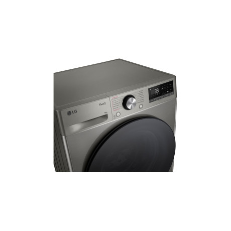  إل جي غسالة سعة 9 كغم، 14 برنامج، ماتور انفرتر دفع مباشر بالذكاء الاصطناعي، فضي. 