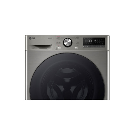  إل جي غسالة سعة 9 كغم، 14 برنامج، ماتور انفرتر دفع مباشر بالذكاء الاصطناعي، فضي. 