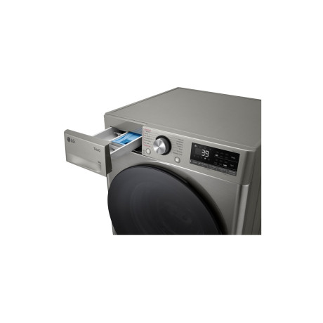  إل جي غسالة سعة 9 كغم، 14 برنامج، ماتور انفرتر دفع مباشر بالذكاء الاصطناعي، فضي. 