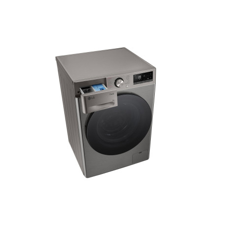  إل جي غسالة سعة 9 كغم، 14 برنامج، ماتور انفرتر دفع مباشر بالذكاء الاصطناعي، فضي. 