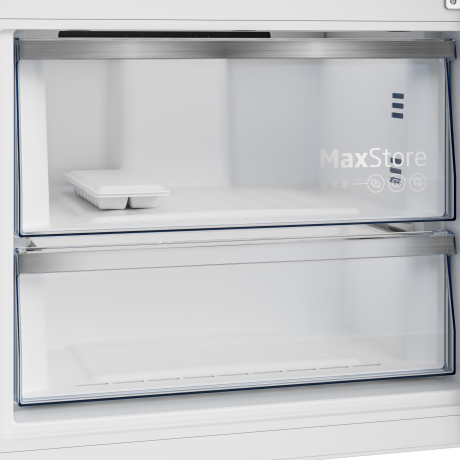  بيكو ثلاجة بفريزر سفلي سعة 590 لتر، ماتور انفرتر موفر للكهرباء، بيانو أسود 