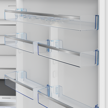  بيكو ثلاجة بفريزر سفلي سعة 590 لتر، ماتور انفرتر موفر للكهرباء، بيانو أسود 