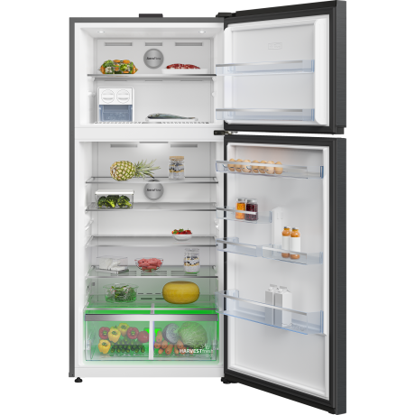  بيكو ثلاجة سعة 650 لتر، ماتور انفرتر موفر للكهرباء، بيانو أسود. 