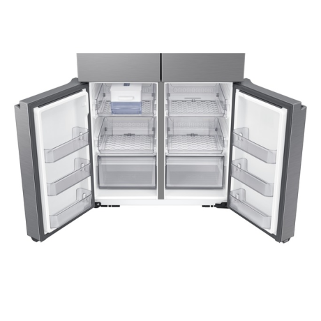  سامسونج ثلاجة أربع أبواب سعة 664 لتر، ماتور انفرتر موفر للكهرباء، فضي. 