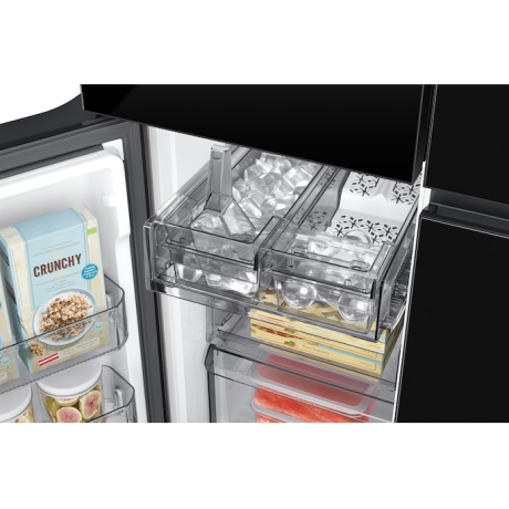  سامسونج ثلاجة أربع أبواب سعة 852 لتر، ماتور انفرتر موفر للكهرباء، أسود. 