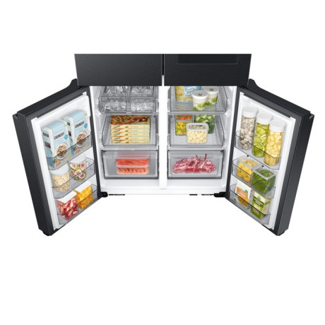  سامسونج ثلاجة Family Hub أربع أبواب سعة 842 لتر، ماتور انفرتر موفر للكهرباء، اسود. 