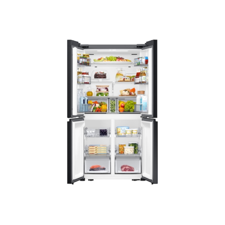  سامسونج ثلاجة أربع أبواب سعة 648 لتر، ماتور انفرتر موفر للكهرباء، أسود. 