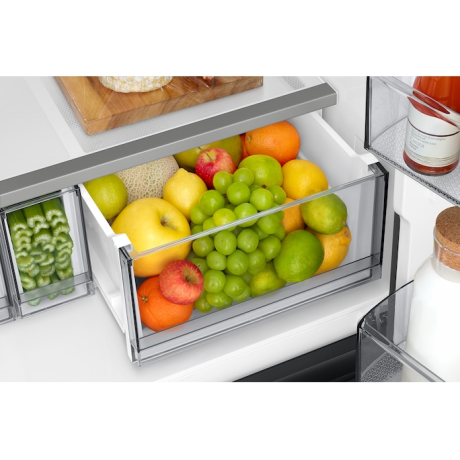  سامسونج ثلاجة أربع أبواب سعة 648 لتر، ماتور انفرتر موفر للكهرباء، أسود. 