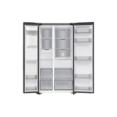  سامسونج ثلاجة بابين جانبية سعة 635 لتر، ماتور انفرتر موفر للكهرباء، لون معدني غير لامع 