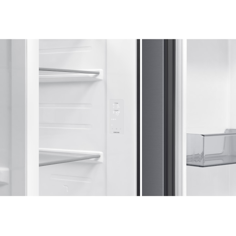  سامسونج ثلاجة بابين جانبية سعة 635 لتر، ماتور انفرتر موفر للكهرباء، لون معدني غير لامع 