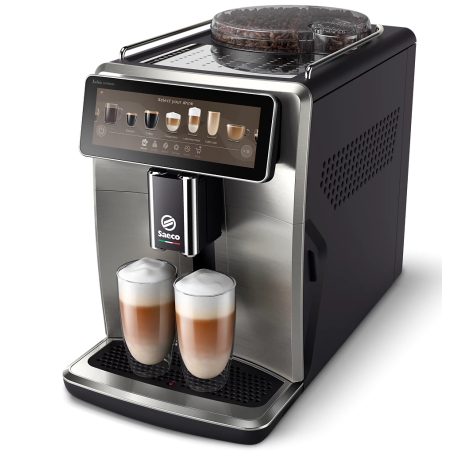  سايكو ماكينة قهوة أوتوماتيكية Xelsis Suprema، 22 مشروباً، شاشة 7.8 بوصة، معدن أسود 