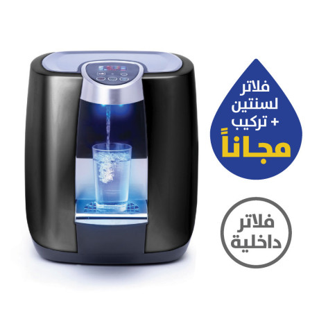  سانيو أكوا فريش فلتر ماء مع خاصية تعبئة تلقائية للكوب، أسود غير لامع 