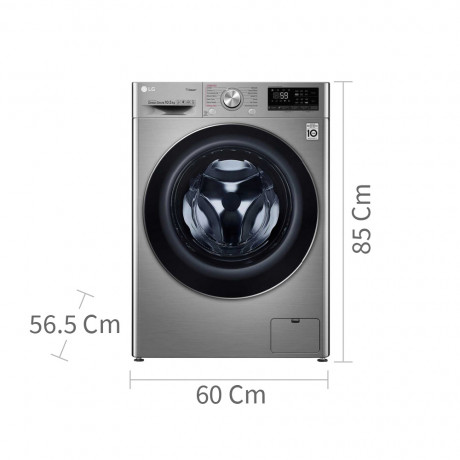  LG Washer Capacity 10.5 kg, 14 Programs, Inverter Direct Drive AI Motor, Dark Stainless. 