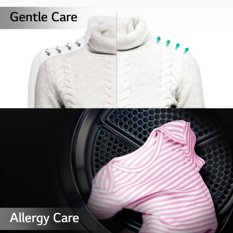  إل جي نشافة سعة 9 كغم، نظام مضخة حرارية موفر للكهرباء، 14 برنامج، أسود. 