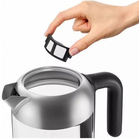 Electric Kettle 2200W Capacity 1.7 Liter Glass Black/Silver Color from Philips 