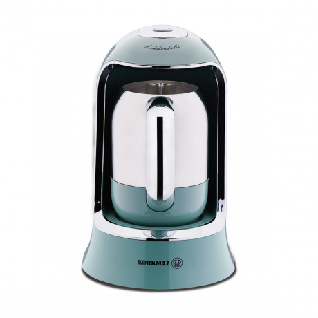  Korkmaz Turkish Coffee Machine 400W ,Prepare up to 4 Cups, Turquoise Color. 