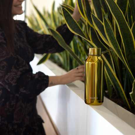  Quokka Water Bottle Thermal 510ml, Solid Sleek, Gold Color. 