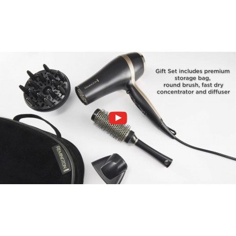  Remington Hair Dryer 2100W , 2 Speed Setting, Black/Gold Color. 